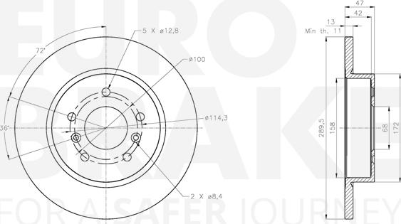 Eurobrake 5815312291 - Тормозной диск autospares.lv