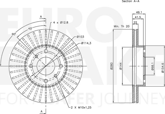 Eurobrake 5815312251 - Тормозной диск autospares.lv