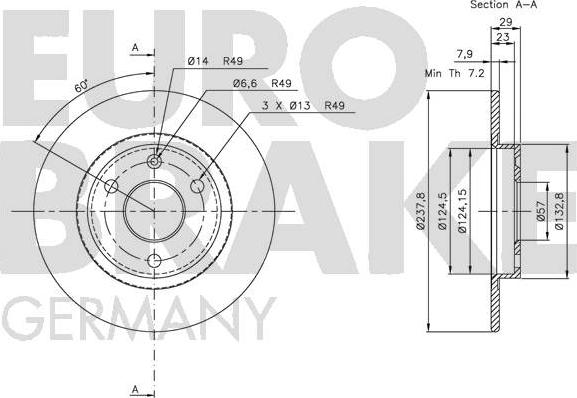 Eurobrake 5815209917 - Тормозной диск autospares.lv