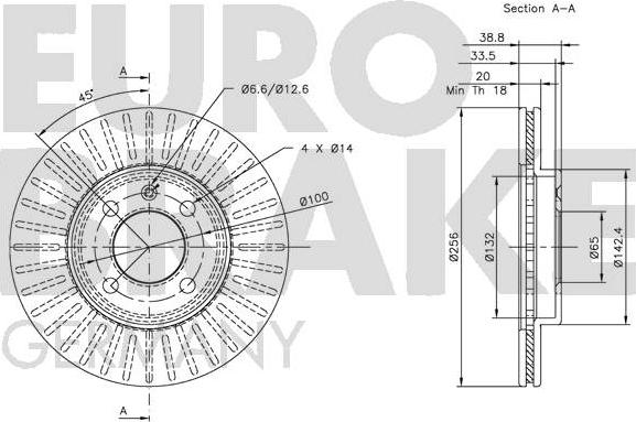 Eurobrake 5815209934 - Тормозной диск autospares.lv