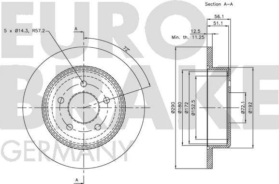 Eurobrake 5815209311 - Тормозной диск autospares.lv