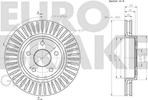 Eurobrake 5815209317 - Тормозной диск autospares.lv