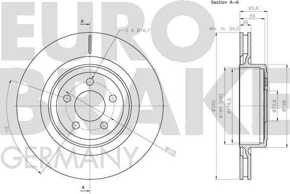 Eurobrake 5815209326 - Тормозной диск autospares.lv