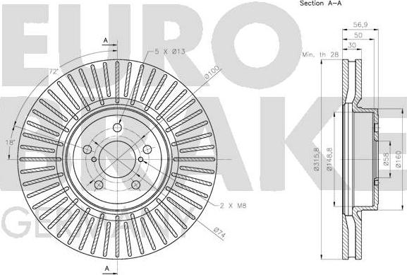 Eurobrake 5815204419 - Тормозной диск autospares.lv