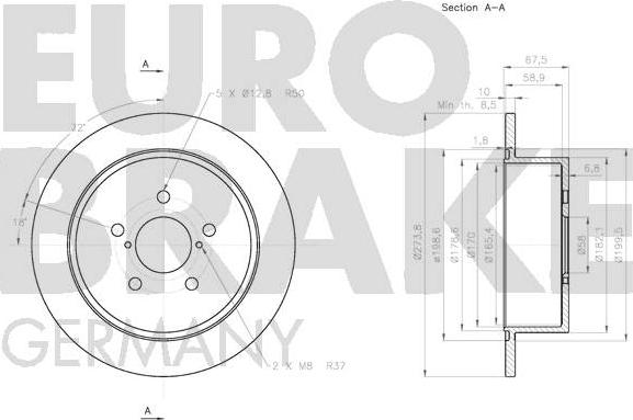 Eurobrake 5815204416 - Тормозной диск autospares.lv