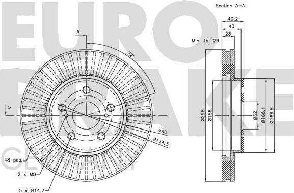 Eurobrake 5815204592 - Тормозной диск autospares.lv