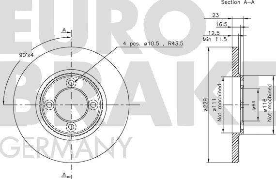 Eurobrake 5815204518 - Тормозной диск autospares.lv