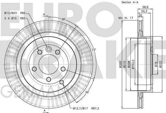 Eurobrake 5815204029 - Тормозной диск autospares.lv