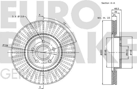 Eurobrake 5815204850 - Тормозной диск autospares.lv