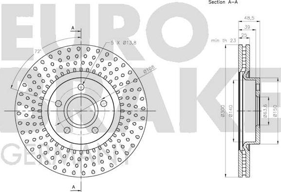 Eurobrake 5815204864 - Тормозной диск autospares.lv