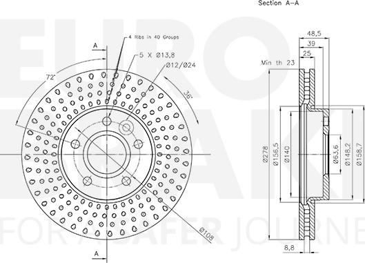 Eurobrake 5815204863 - Тормозной диск autospares.lv