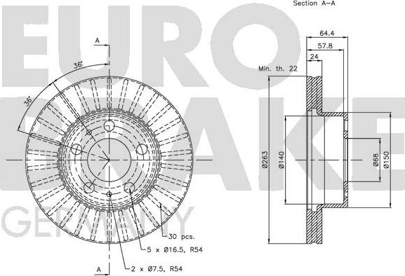 Eurobrake 5815204810 - Тормозной диск autospares.lv