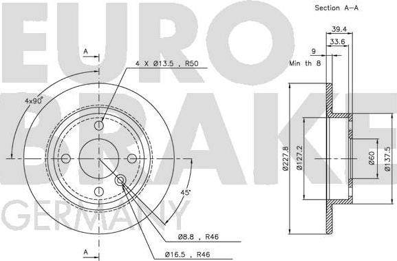 Eurobrake 5815204824 - Тормозной диск autospares.lv