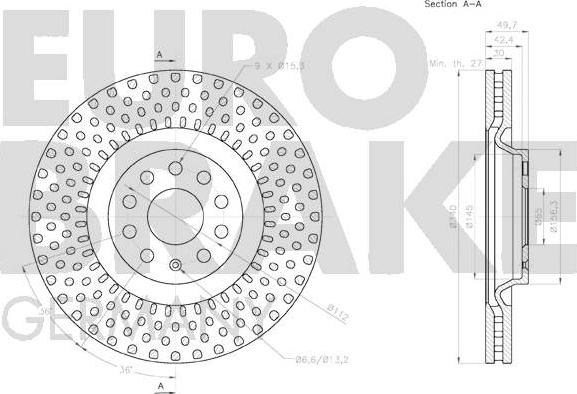 Eurobrake 58152047141 - Тормозной диск autospares.lv