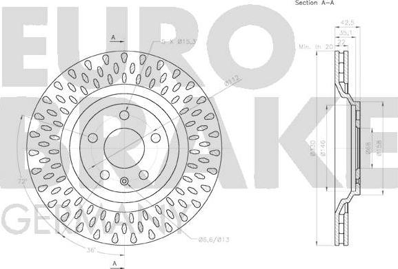 Eurobrake 58152047147 - Тормозной диск autospares.lv