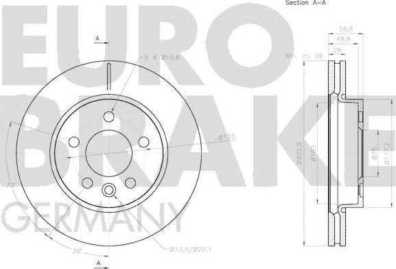 Eurobrake 58152047139 - Тормозной диск autospares.lv