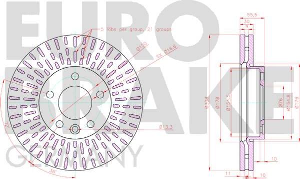 Eurobrake 58152047171 - Тормозной диск autospares.lv