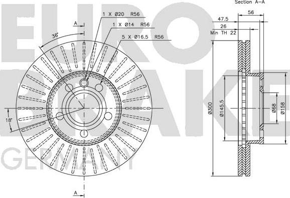 Eurobrake 5815204772 - Тормозной диск autospares.lv