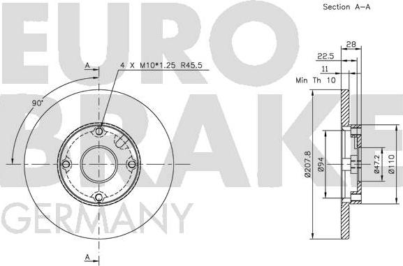 Eurobrake 5815205102 - Тормозной диск autospares.lv