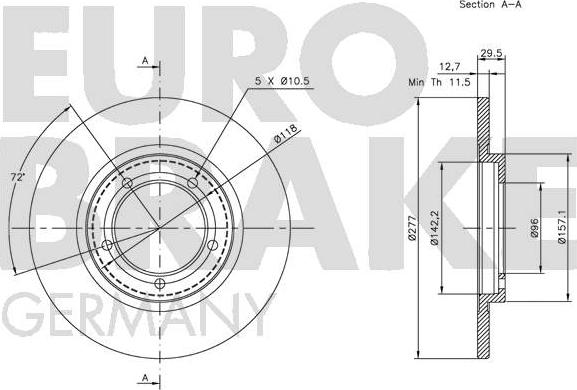 Eurobrake 5815205107 - Тормозной диск autospares.lv