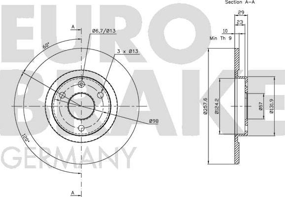 Eurobrake 5815201916 - Тормозной диск autospares.lv