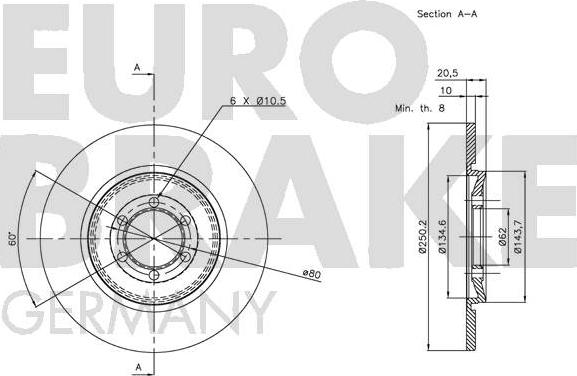 Eurobrake 5815201013 - Тормозной диск autospares.lv