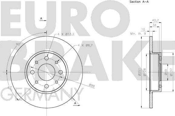 Eurobrake 5815201028 - Тормозной диск autospares.lv