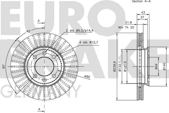 Eurobrake 5815201212 - Тормозной диск autospares.lv