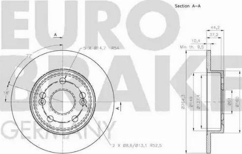 Eurobrake 5815203951 - Тормозной диск autospares.lv