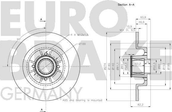 Eurobrake 5815203967 - Тормозной диск autospares.lv