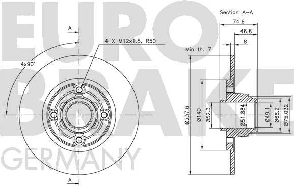 Eurobrake 5815203918 - Тормозной диск autospares.lv