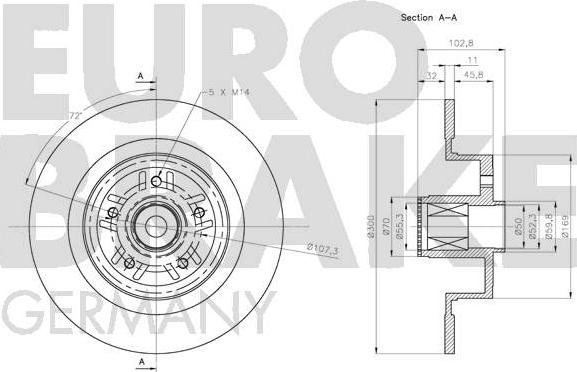 Eurobrake 5815203987 - Тормозной диск autospares.lv