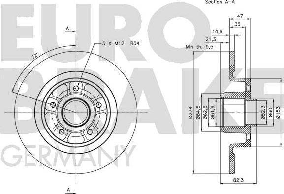 Eurobrake 5815203931 - Тормозной диск autospares.lv