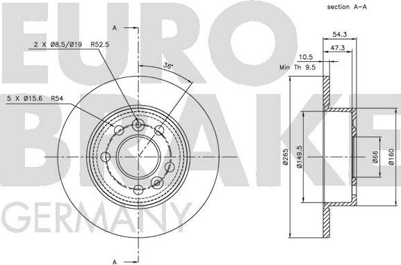 Eurobrake 5815203929 - Тормозной диск autospares.lv