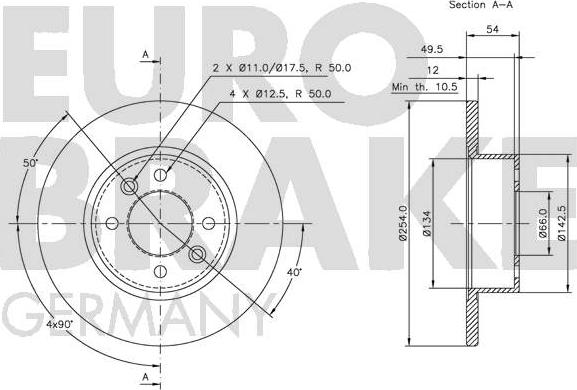 Eurobrake 5815203924 - Тормозной диск autospares.lv