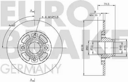 Eurobrake 5815203927 - Тормозной диск autospares.lv