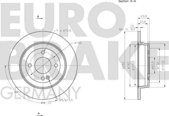 Eurobrake 5815203539 - Тормозной диск autospares.lv