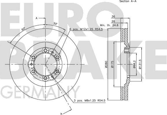 Eurobrake 5815203628 - Тормозной диск autospares.lv