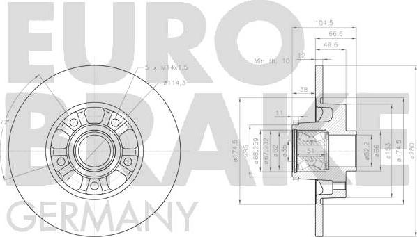 Eurobrake 5815203679 - Тормозной диск autospares.lv