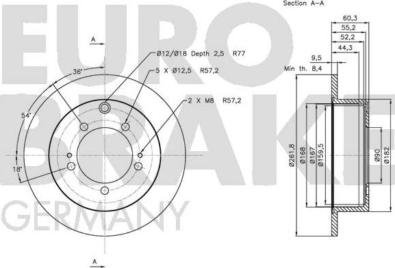 Eurobrake 5815203049 - Тормозной диск autospares.lv