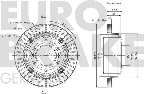 Eurobrake 5815203041 - Тормозной диск autospares.lv