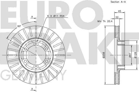 Eurobrake 5815203019 - Тормозной диск autospares.lv