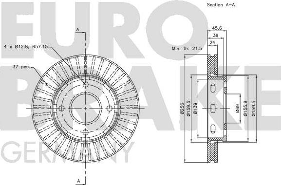 Eurobrake 5815203035 - Тормозной диск autospares.lv