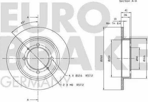 Eurobrake 5815203027 - Тормозной диск autospares.lv