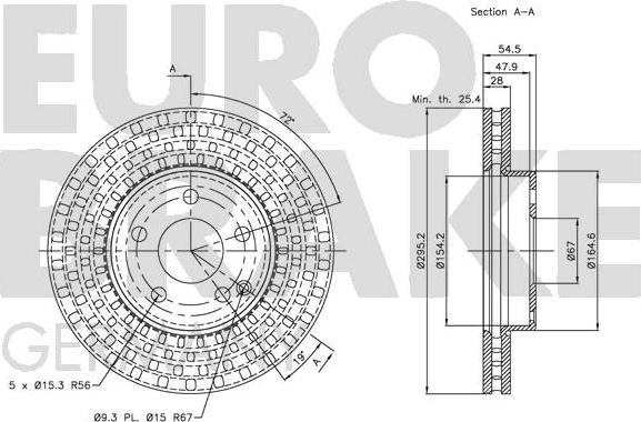 Eurobrake 5815203359 - Тормозной диск autospares.lv