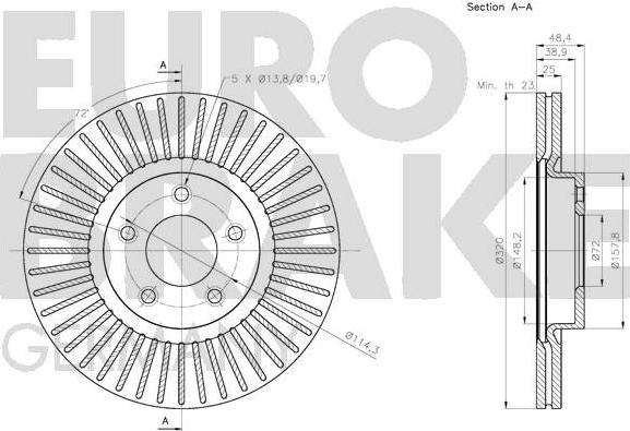 Eurobrake 5815203272 - Тормозной диск autospares.lv