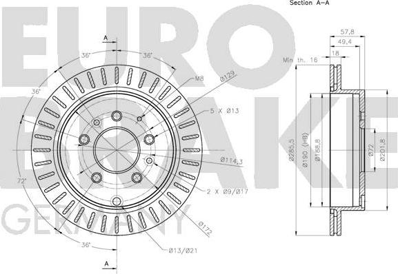 Eurobrake 5815203277 - Тормозной диск autospares.lv