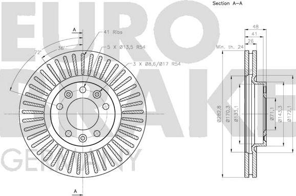 Eurobrake 5815203741 - Тормозной диск autospares.lv