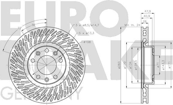 Eurobrake 5815203747 - Тормозной диск autospares.lv