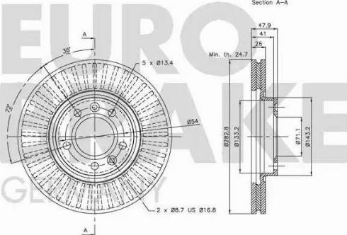 Eurobrake 5815203727 - Тормозной диск autospares.lv